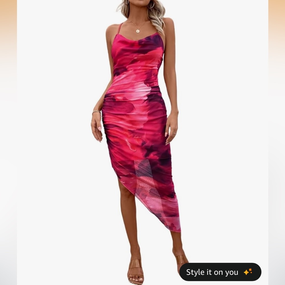 Vibrant Pink Asymmetrical Dress